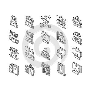 Expert Human Skills Collection isometric icons set vector