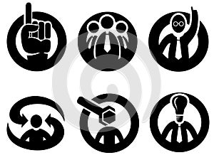 Expert opinion, decision or tip icons photo