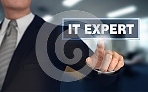 it expert   pushing concept 3d illustration