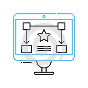 expert system line icon, outline symbol, vector illustration, concept sign