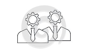 Expert team icon, flat style vector illustration.