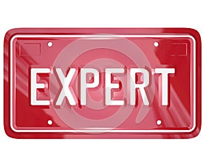 Expert Word License Plate Car Mechanic Engineer Technician Repair