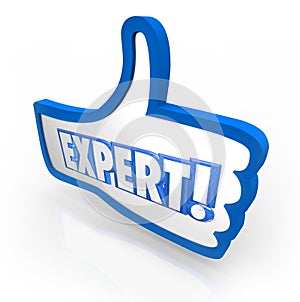 Expert Word Thumbs Up Symbol Approved Rating Experienced Review