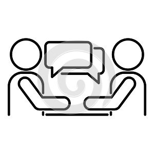 Expertise chat icon, outline style