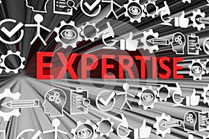 EXPERTISE concept blurred background