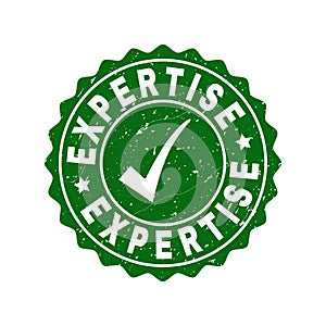 Expertise Grunge Stamp with Tick photo