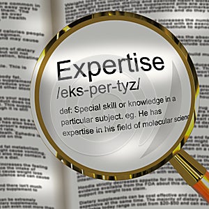 Expertise icon concept meaning mastery and knowledge - 3d illustration photo