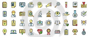 Expertise icons set vector color line