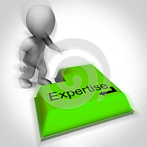 Expertise Keyboard Shows Specialist Knowledge And Proficiency