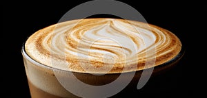 The expertly crafted latte with beautiful frothy art on top AI generated image