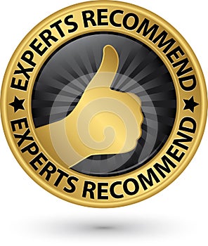 Experts recommend golden label, vector illustration photo