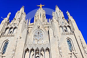 Expiatory Church of Sacred Heart of Jesus on the summit of Mount Tibidabo in Barcelona, Catalonia, Spain