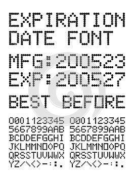 Expiration date font photo