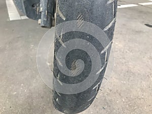 expire old motorcycle tire rubber tile