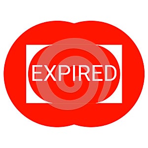Expired logo for stamps of expired goods icon suare