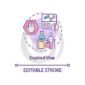 Expired visa concept icon photo