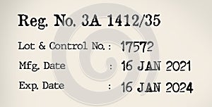 Expiry date and manufacturing date