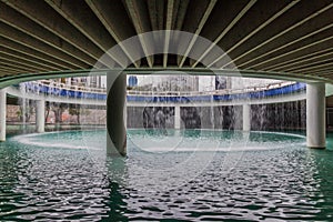 Explanada Santa Lucia, fountain in Monterrey, Mexi photo