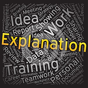 Explanation ,Word cloud art background