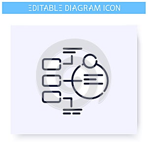 Explanatory diagram line icon. Editable