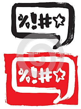 Expletive in a speech bubble