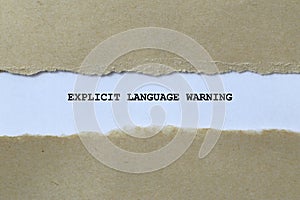 explicit language warning on white paper photo