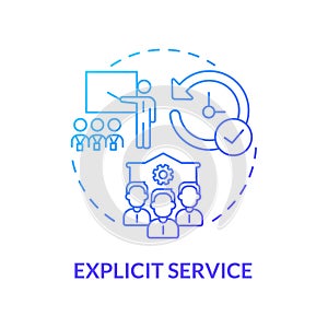 Explicit service blue gradient concept icon
