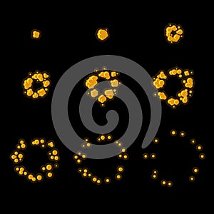 Explode Animation Sequence . Cartoon Explosion Frames. Vector