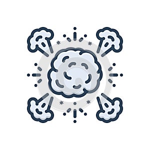 Color illustration icon for Explode, implode and blast photo