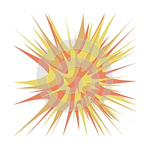 Explode vector illustration. Cartoon bang element. Comic book explosion.