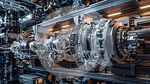 Exploded view of an automatic transmission with inovation.