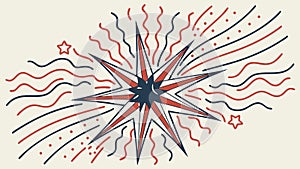 Exploding Abstract Starburst Graphic Element Vector, vector design Generative AI