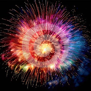 exploding fireworks in a colorful display close up k uhd very