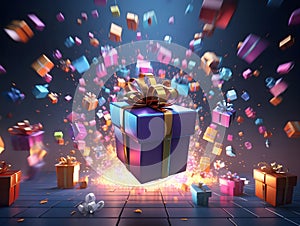 Exploding Gift Box Surprise: A Festive Celebration of Joy and Generosity