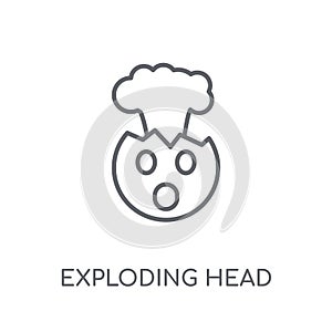 Exploding Head emoji linear icon. Modern outline Exploding Head