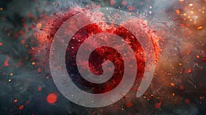 Exploding Heart Abstract Background - Generative AI