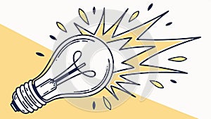 Exploding Light Bulb, Idea and Innovation Symbol, vector design Generative AI