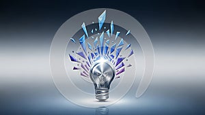Exploding Light Bulb Symbolizing Innovation and Breakthrough Ideas concept