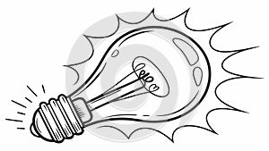 Exploding lightbulb: dynamic breakthrough idea vector illustration, vector design Generative AI