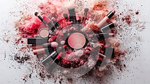 Exploding Makeup Palette Generative AI