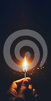 Exploding match. The hand is holding a burning match