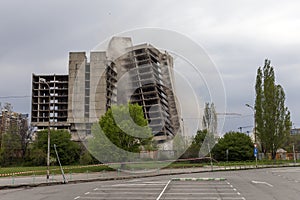 Exploding old building