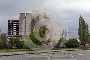 Exploding old building