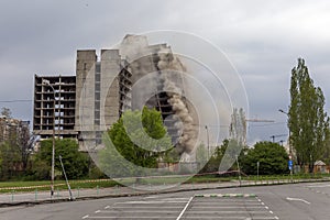Exploding old building