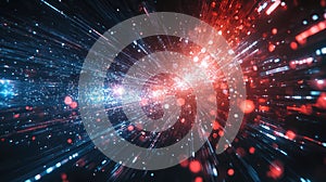 Exploding particle light streaks creating cosmic background