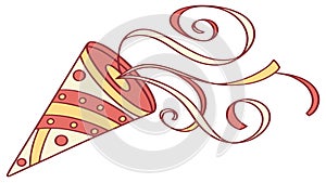 Exploding Party Popper, Festive Celebration, Dynamic Fun Element Vector Design Generative AI