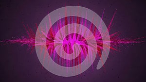 Exploding Pink and Red Particle Burst on Dark Background