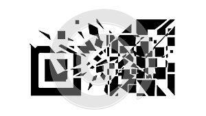 Exploding QR Code Data Burst Digital, vector design Generative AI