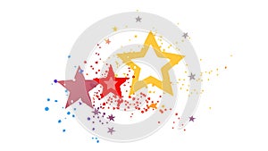 Exploding Stars with Paint Splatters Abstract, vector design Generative AI