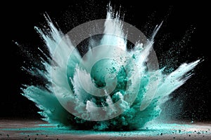 Teal Powder Explosion